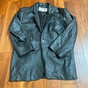 Bagazio Genuine Leather Black Jacket Outerwear Sportswear Mens Size XL